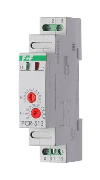 Реле времени PCR-513 (задержка вкл. 230В 8А 1перекл. IP20 монтаж на DIN-рейке) F&F EA02.001.003