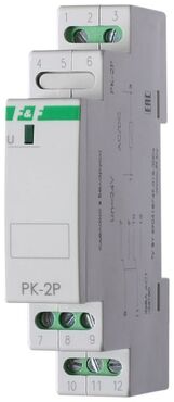 Реле промежуточное PK-2P/Un (монтаж на DIN-рейке 35мм 24В AC/DC 2х8А 2P IP20) F&F EA06.001.008