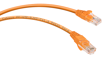 Патч-корд Cabeus UTP, категория 6, неэкранированный, оранжевый.