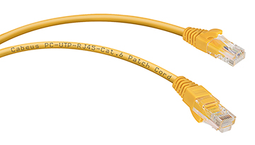 Патч-корд Cabeus UTP, категория 6, неэкранированный, желтый.