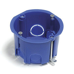 Ecoplast 44663 Коробка установочная для г/к D=68x45 мм с металл. Лапками, межцентр 71мм, синий IP20