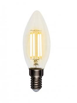 Лампа филаментная REXANT Свеча CN35 7.5 Вт 600 Лм 2700K E14 диммируемая, прозрачная колба