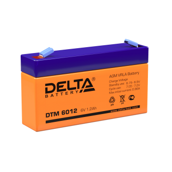 Аккумуляторная батарея общего применения Delta DTM 6012 6В 1.2 Ач