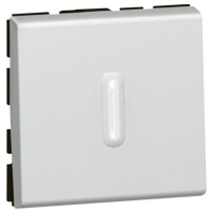 LEGRAND 077042 Выключатель кнопочный, 2M, 6А, с подсветкой, белый, Mosaic